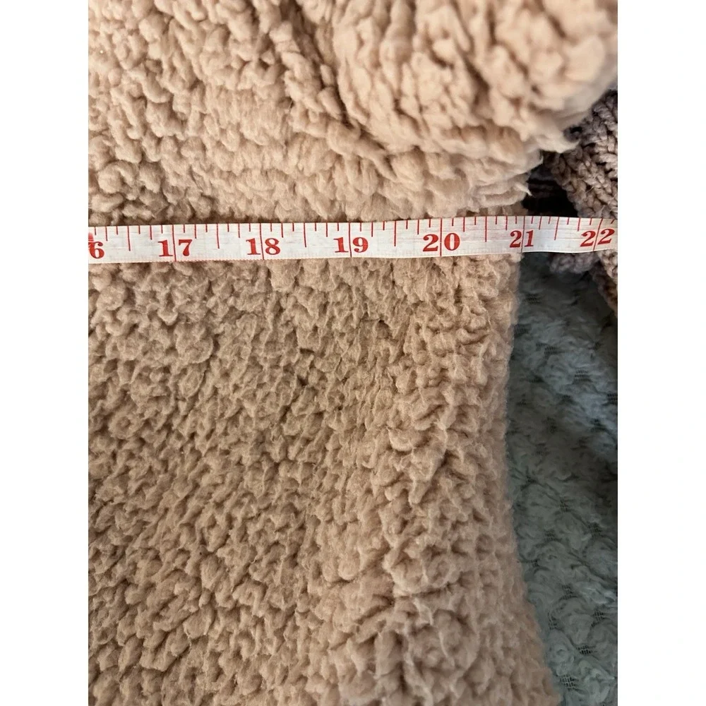 UMGEE Oversized Sherpa Teddy Jacket Size S Open Front Blush Pink Cozy Boho‎ Soft